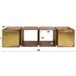 Dressoir 2D brass Nachtkastjes