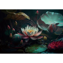 Discount Glasschilderij Waterlelie 120x80 Schilderijen