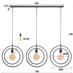 Outlet Hanglamp Around 3-lichts Hanglampen