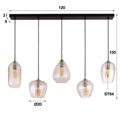 Discount Hanglamp Diamond Grain 5-lichts Hanglampen