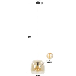 New Hanglamp Drift Glass 1L Hanglampen