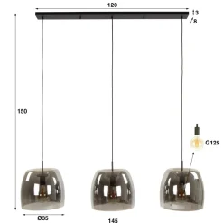 Outlet hanglamp Drift Glass 3L Hanglampen