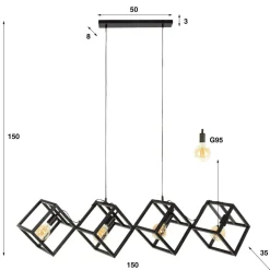 Outlet Hanglamp Kubus 4L Hanglampen