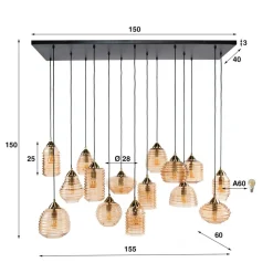 New Hanglamp Rib glass Hanglampen