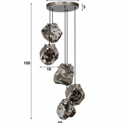 Hot Hanglamp Rocky 5-lichts Getrapt Hanglampen