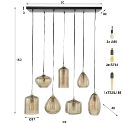 Best Hanglamp Stripe 7-lichts Hanglampen