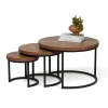 Best Salontafel Borneo, set van 3 Salontafels Chevron-Right