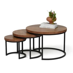 Best Salontafel Borneo, set van 3 Salontafels Chevron-Right