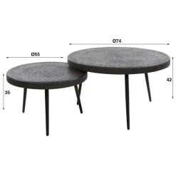 Best Salontafel Bulky Ferro set van 2 Salontafels Chevron-Right