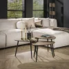 Salontafel driehoekig metallic, set van 3 Salontafels Chevron-Right