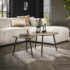 Discount Salontafel Driehoekig Metallic, Set Van 2 Salontafels Chevron-Right