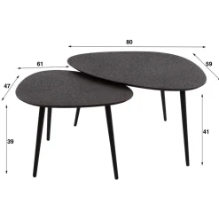 Outlet Salontafel Driehoekig Metallic, set van 2 Salontafels Chevron-Right