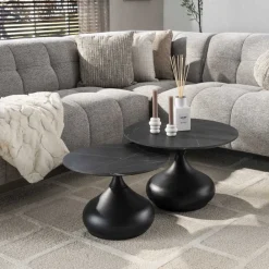 Discount Salontafel Drop Shape set van 2 Salontafels Chevron-Right