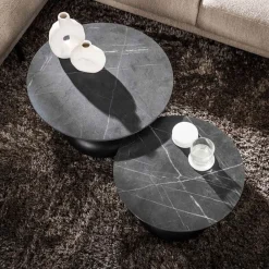 Discount Salontafel Drop Shape set van 2 Salontafels Chevron-Right