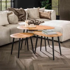Salontafel Organisch, Set van 3 Salontafels Chevron-Right