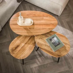 Salontafel Organisch, Set van 3 Salontafels Chevron-Right
