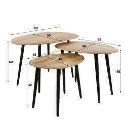 Salontafel Organisch, Set van 3 Salontafels Chevron-Right