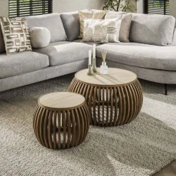 Best Salontafel set/2 curve Nuovo travertin Salontafels Chevron-Right