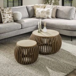 Best Salontafel set/2 curve Nuovo travertin Salontafels Chevron-Right