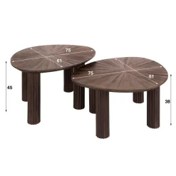 Best Salontafel set/2 driehoekig Maya teak Salontafels Chevron-Right