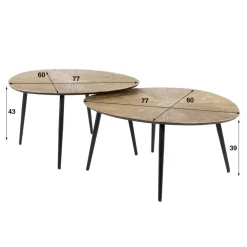 Clearance Salontafel set/2 organisch ray metal Salontafels Chevron-Right
