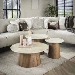 Sale Salontafel set/3 Romano rond Salontafels Chevron-Right