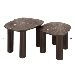 Outlet Salontafel set/2 vierhoekig Maya teak Salontafels Chevron-Right