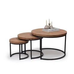 Clearance Salontafels Lisa, set van 3 Salontafels Chevron-Right