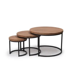 Clearance Salontafels Lisa, set van 3 Salontafels Chevron-Right