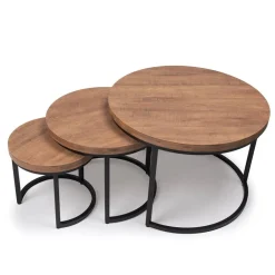 Clearance Salontafels Lisa, set van 3 Salontafels Chevron-Right