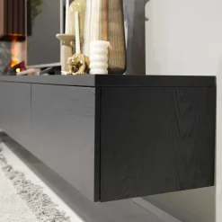New TV-meubel Alessio | Zwevend incl. haard & schouw Tv-Meubels