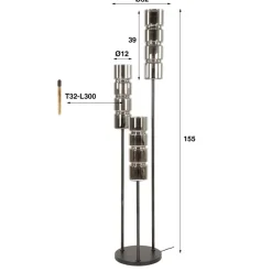 Best Vloerlamp Cilinder Glas Getrapt 3L Vloerlampen