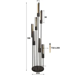 Discount Vloerlamp Tube 7 Lichts Vloerlampen