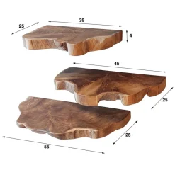 Outlet Wandplank Natural line, set van 3 Wandplanken