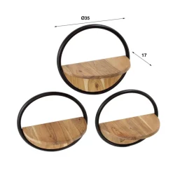 Best Wandschap round set/3 Wandplanken
